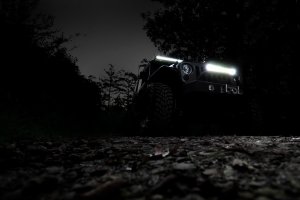 LED Light Bar - Rough Country - 12 Inch Black Series Dual Row - Black